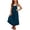 A-Navy121, variant on Bobifish Little Girls Maxi Dresses Square Neck Overall Style Sleeveless Button Strap Crinkled Waist A-Line Maxi Dresses With Pocket