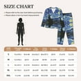 thumbnail image 4 of Pajama Sets for Women 2 Pcs, The Starry Night Button Down Long Sleeve Sleepwear Lounge PJ Sets, 4 of 6