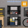 thumbnail image 6 of Metal Garage Storage Cabinet with  Wheels and Drawer,Black Rolling Garage Cabinet with Locking Doors,73" Tall Mobile Metal Storage Cabinets for Home,Office,Garages, 6 of 7