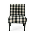 thumbnail image 5 of GDF Studio Abner Contemporary Slipper Accent Chair, Black Checkerboard Fabric and Matte Black, 5 of 6