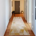 thumbnail image 1 of Geometric Decorative Rug, Triangle Mosaic Shapes Patterns with Abstract Digital Pixel Like Effect Print, Quality Carpet for Bedroom Dorm and Living Room, 6 Sizes, Earth Yellow, by Ambesonne, 1 of 2