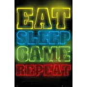 Gamers - Gaming Poster / Print (Eat & Sleep & Game & Repeat...)