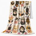 thumbnail image 2 of Halloween Cats and Dogs with Pumpkins, Playful Holiday Style for Pet Lovers, Cute Costume Pet Pattern and Halloween Gift, Cozy Flannel Blanket for Family Room and Playroom, Home Decor, 2 of 8