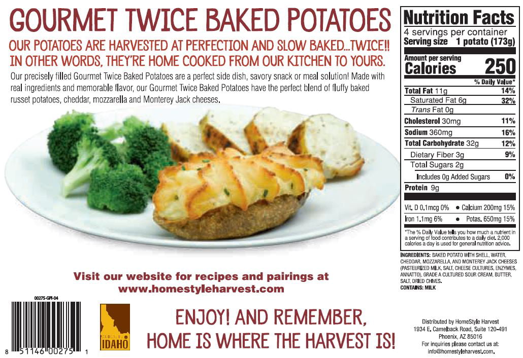 Home Style Harvest Gourmet Twice Baked Potatoes, Count, 24