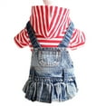 thumbnail image 2 of ERK Robe pour Chien Brodée de Fruits, Vêtements à Rayures, Veste à Capuche en Denim pour Chiot, 2 of 6