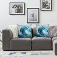 thumbnail image 3 of JRXY Sea Waves Decorative Throw Pillow Cover Ocean Theme Pillow Case Square Cushion Cover Blue Green 2pcs White, 3 of 6