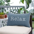 thumbnail image 2 of Sunbrella  Indoor/Outdoor Single Embroidered Pillow - "Relax" Spectrum Denim, 2 of 5