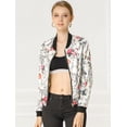 thumbnail image 2 of Dde San Patricio ChaqueDe Bombardero Floral LigeCon CremalleY Cuello Alto PaMujer Blanco M, 2 of 6