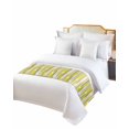thumbnail image 6 of Bed Runner Scarf Cal King Size, Yellow Gray Stripes Stain Bed Runners & Scarves for Foot of Beds, Watercolor Modern Abstract Minimalist Decorative Bedding Runner Scarf for Hotel 102 x20 Inch, 6 of 6