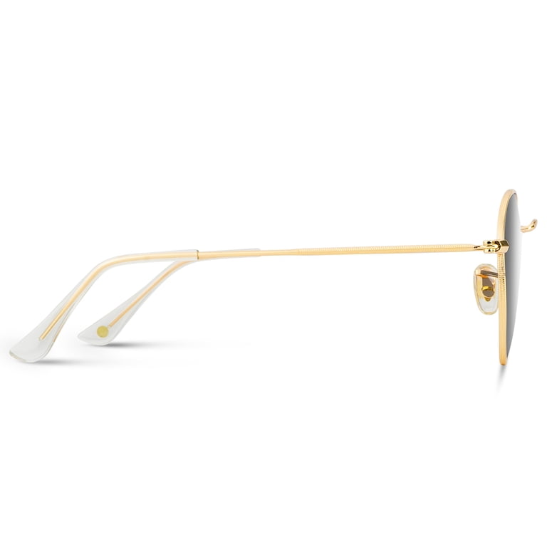 Unisex Reflective Lens Round Trendy Sunglasses WearMe Pro - Reflective Lens Round Trendy Sunglasses Gold  main image 4