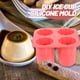 thumbnail image 3 of Molde de vidrio de cubo de hielo con tirador de silicona con forma de 4 tazas Molde de hielo fresco de verano Bandeja de cubitos de hielo, 3 of 8