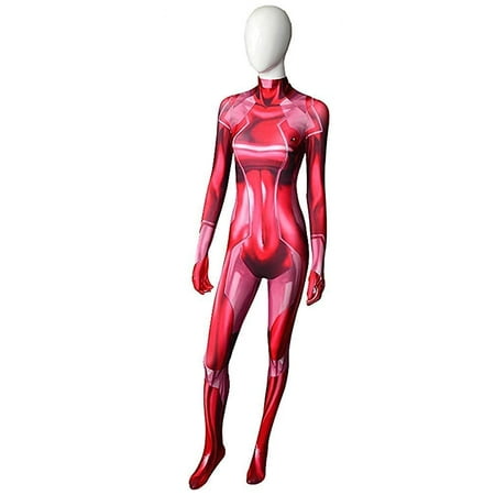 Cosplay Life Zero Suit Samus Cosplay Costume Lycra Fabric Bodysuit -