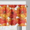 thumbnail image 5 of Ambesonne Orange Valance & Curtain, Antique Bohemian Poppies, 55"x24", Burnt Orange White, 5 of 6