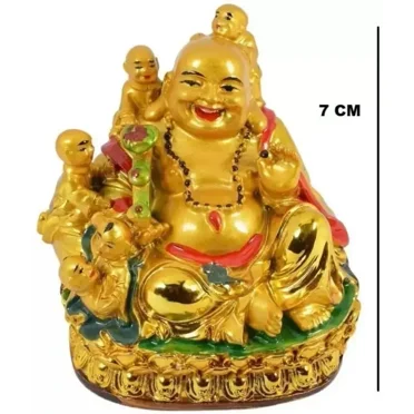 Laughing Buddha with Children Fengshui Idol for Health Wealth & Happiness Statue