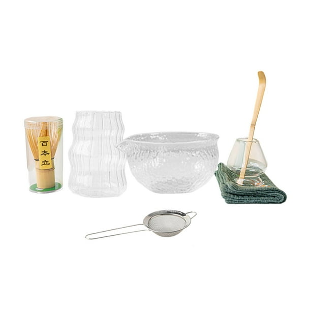 Juego de 7 piezas de té matcha ceremonial japonés con tradicional, batidor y cuchara, soporte para batidor, cuenco, accesorios de para
