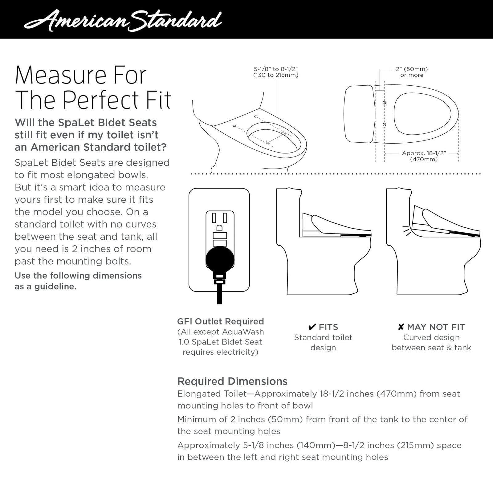 American Standard 5900A05G.020 Aqua Wash Non-Electric Bidet Seat for Elongate...