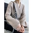 thumbnail image 4 of AOSSVIAO-suéter de punto con cuello en V para mujer, Jersey cálido, suelto, Base, Tops, otoño e invierno, 2024, 4 of 5