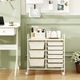 thumbnail image 2 of Costway 9 Drawer Rolling Organizer Cart Utility Storage Tools Scrapbook Paper Multi-Use White, 2 of 10