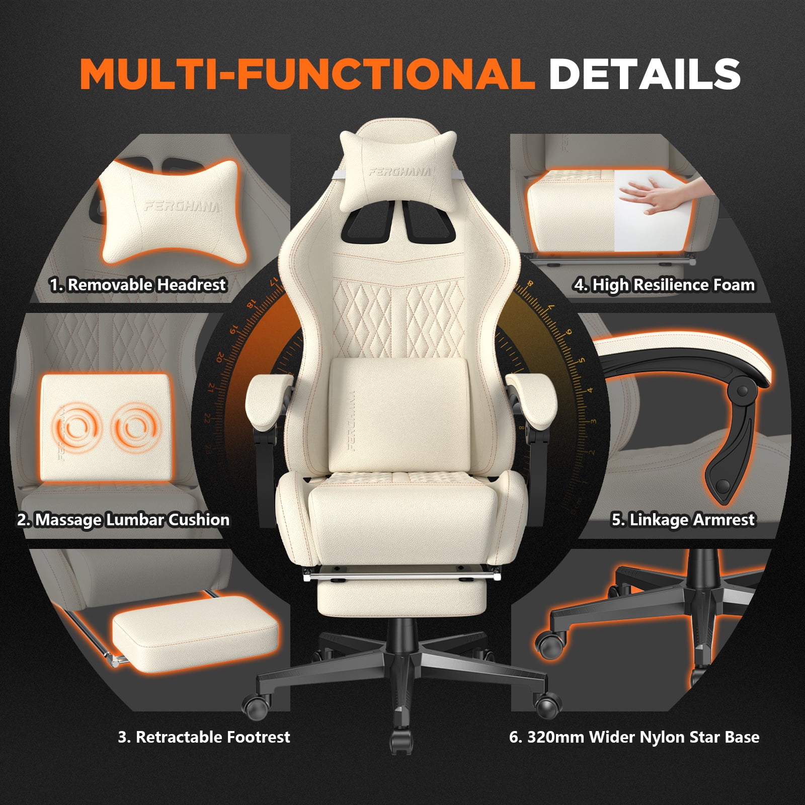 White and gold gaming chair sale