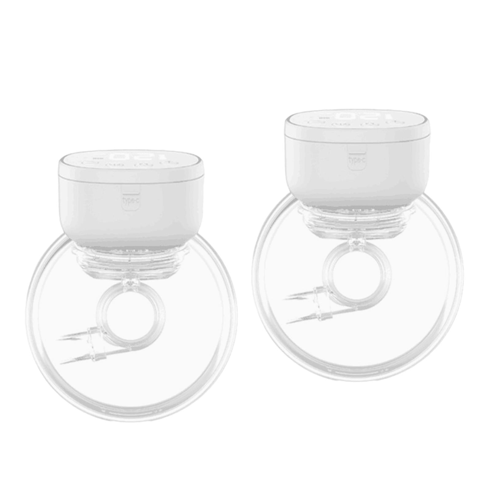 LeeQinersw Portable Milk Pump, Breastfeeding Pump, Strong Suction, Smart Display, Automatic White 2pcs