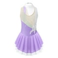 thumbnail image 2 of TiaoBug Kids Girls Figure Ice Skating Dance Dress Sleeveless Flower Sequins Ballet Leotard Tutu Dress Lavender 8, 2 of 7