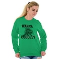 thumbnail image 4 of Wanna Cuddle Porcupine Animal Lover Unisex Plus Fleece Graphic Sweatshirt Brisco Brands 2X, 4 of 5