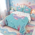 thumbnail image 2 of Manfei Ocean Wildlife Axolotl Full Size Comforter Sets,Kawaii Animals Pattern Bedding Comforter Set,Polkadot Reversible,3 Pieces,1 Comforter and 2 Pillowcases, 2 of 7