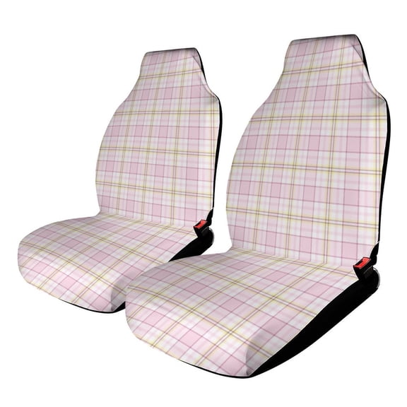 Car Seat Covers Pink Plaid Pattern Fabric Universal Size Fit For Most Car Suv Truck Van Car Accessories Interior Seat Covers For Car Full Set