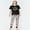 Women, variant on Yuanyu Matching Family Pajamas Sets Christmas PJ's with Short Sleeve Black Tee and Print Pants