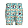 thumbnail image 4 of Wukai Cute Corgi Head Men’s Short Pajama Pants With Pockets Soft Sleep Pj Shorts for Men-Large, 4 of 6