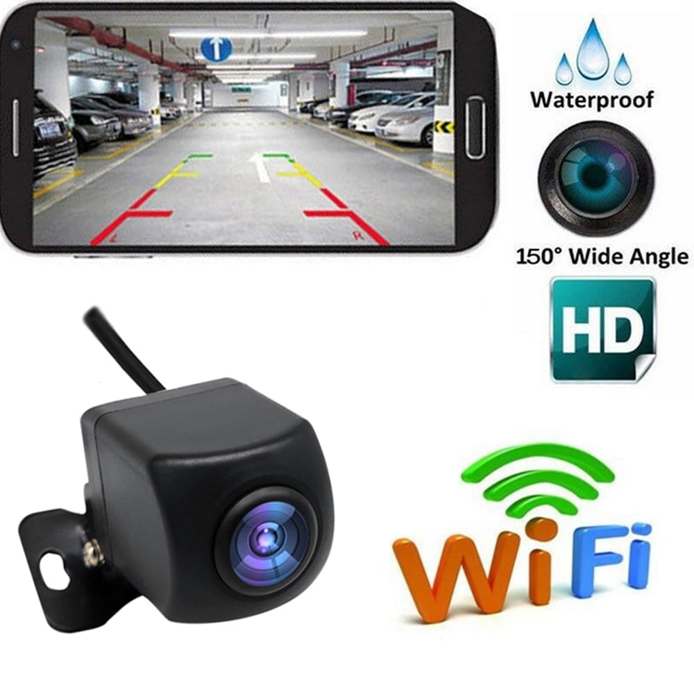 WiFi Rear View Camera with Smart App IP68 Waterproof IR Night Vision Wide Angle Reversing Camera for Trucks Trailers RVs Uzone Wireless Phone Backup Camera 