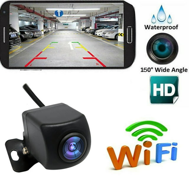 Eccomum Wireless Backup Camera HD WIFI Rear View Camera for Car, Vehicles, WiFi Backup Camera with Night Vision, IP67 Waterproof LCD Wireless Reversing Monitor