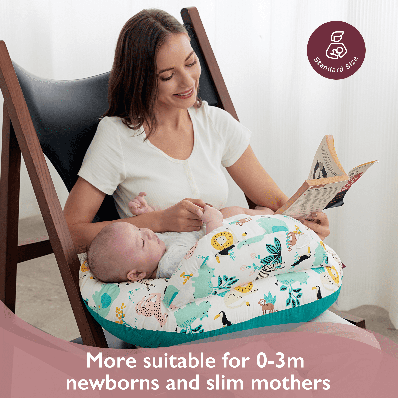 Coussin D'allaitement Avec Oreiller – Coton, Ceinture Ajustable, Pour Nouveau-nés Et Maman - 12
