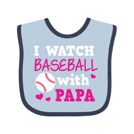

Inktastic I Watch Baseball with My Papa Gift Baby Boy or Baby Girl Bib