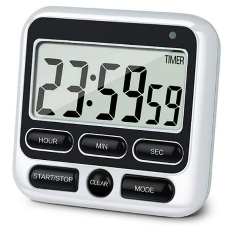 

Skycarper Digital Kitchen Timer with Magnetic Back Kitchen Timer Large Display Count Up and Count Down Dual Timer for Cooking Baking Adjustable Volume On/Off Switch (Black)