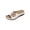 Womens Casual Shoes # White, variant on Slip On Sandals for Women Open Toe Low Wedge Slide Laser Cut Perforated Upper Large 3D Floral Applique Rhinestone Center Casual Dressy Daily Summer Footwear