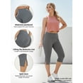 thumbnail image 6 of FlorCurve Plus Size Capri Leggings for WomenTummy Control Cropped Pants Stretch Athletic Leggings, Gray XL, 6 of 7