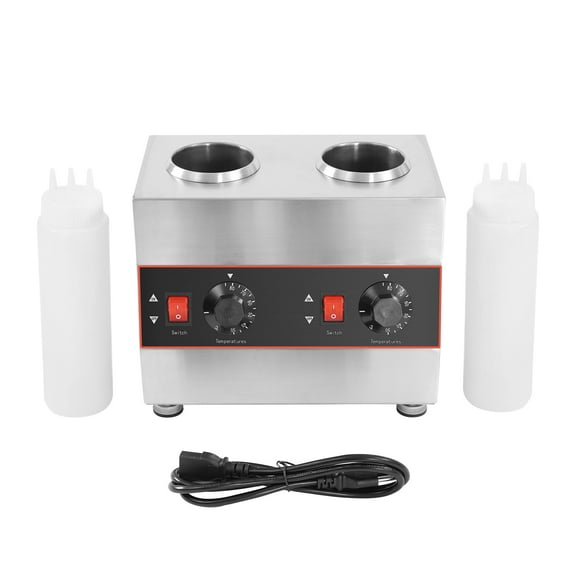 Miumaeov Electric Chocolate Sauce Warmer, Toppings Bottle Warmer, Hot Cheese Sauce Dispenser with Squeeze Bottle