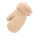 thumbnail image 2 of Hwkond Warm Gloves Clearance Toddler Children Boys Girls Winter Knitted Gloves Children Knitted Gloves Children Solid Color Thickened Warm Gloves, 2 of 3