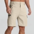 thumbnail image 5 of Eryao Men's Elastic Waist Cargo Shorts Comfortable Outdoor Athletic Shorts with Zipper Pockets,Khaki,XXL, 5 of 9