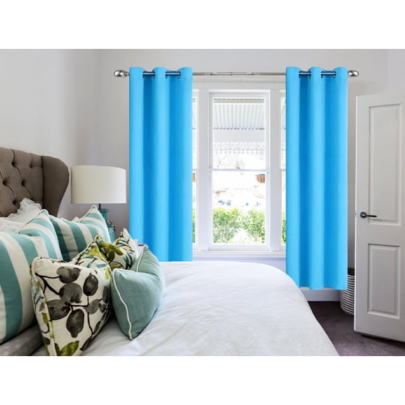 EcoNesxp Inch long with grommets for wardrobe bedroom home decor 84 inch long with grommets for living room two piece turquoise blackout curtains