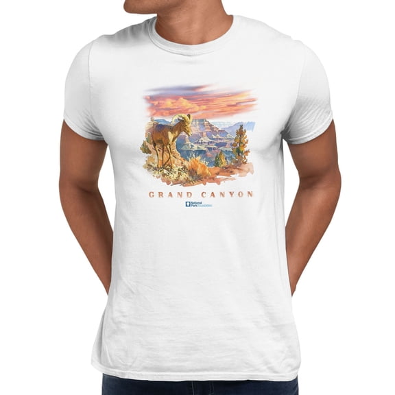 National Park Foundation Grand Canyon Men's T Shirt (White, S-XXXL)