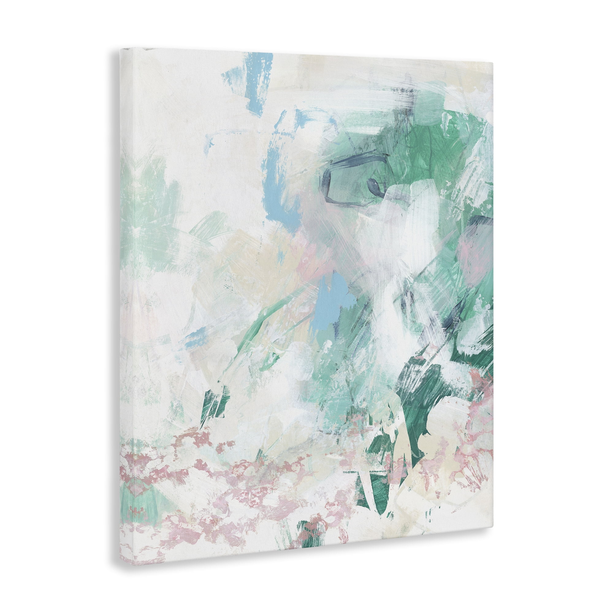 Stupell Industries Green Fading Brush Strokes Abstract Painting Wrapped Canvas Art Print Wall Art, 16 x 20
