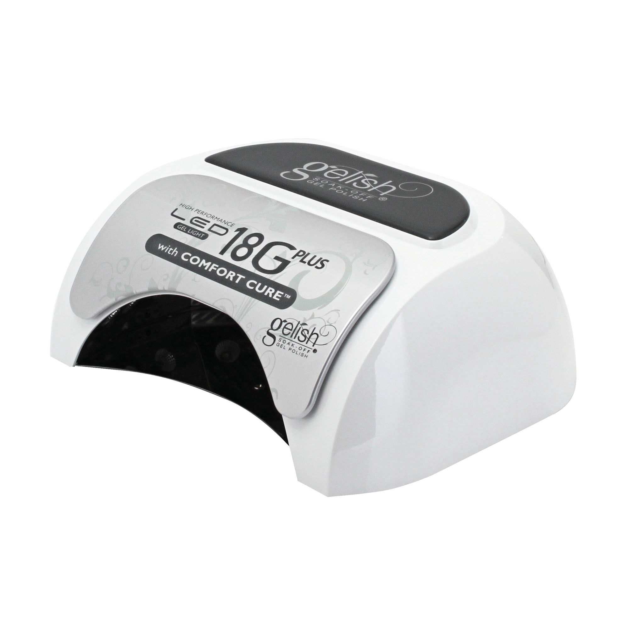 Gelish 18G Plus LED Light with Silver Metallic Soak-Off Gel Polish + Top and Base Coats
