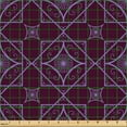 thumbnail image 2 of Ambesonne Purple Stripe Fabric by the Yard Upholstery, Swirly Motifs Print, 5 Yards, Dark Fuchsia Lavender, 2 of 5
