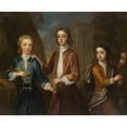 thumbnail image 3 of Michael Dahl 18x15 Black Modern Framed Museum Art Print Titled - Portrait of Three Young Gentlemen, 3 of 5
