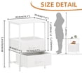thumbnail image 3 of Eunos Nightstand End Table, 2 Drawer White Small Bedside Table for Bedroom, Living Room, 3 of 7