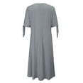 thumbnail image 6 of Womens V Neck Short Sleeve Dress Hollow Out Detail Casual Style Solid Color, 6 of 8