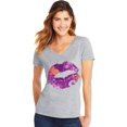 thumbnail image 1 of Hanes Womens Short Sleeve V-Neck Tee, S, Floral Lips/Light Steel, 1 of 1