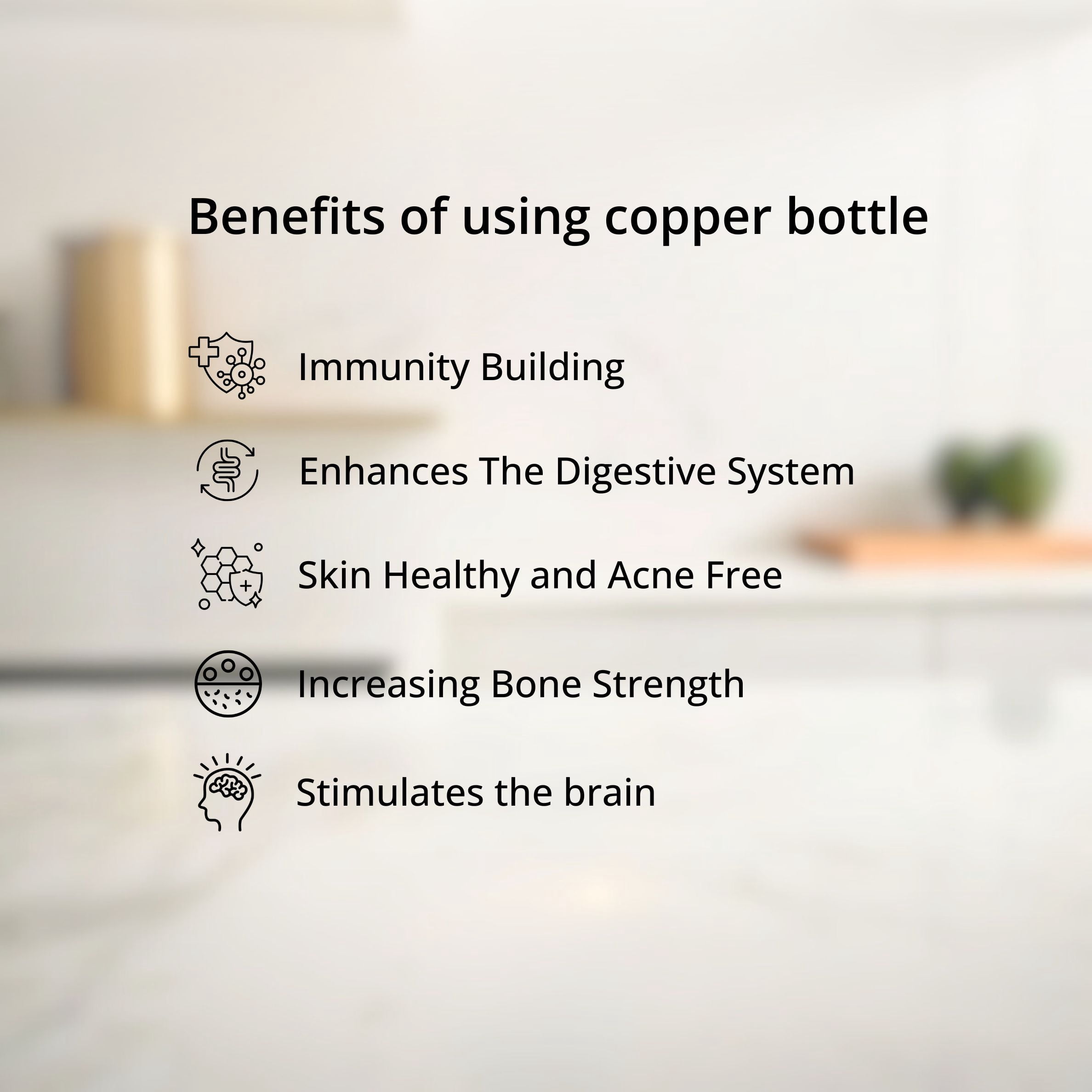 SuperGeneriX 34 oz Copper Water Bottle - Leakproof Durable Metal Travel Bottle (Black)